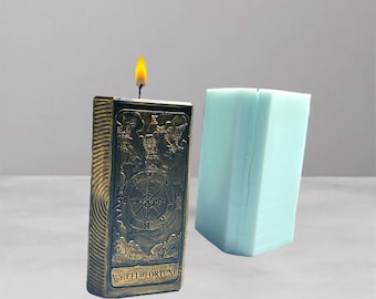 Wheel of Fortune silicone candle mold Handmade mold tarot card Celestial candle mold Wicca silicone mold Ritual candle mold Moon phases mold