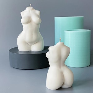 Big size Female Torso Mold SET 10cm (3,9&quot;) and 14cm (5.5&quot;), curvy woman candle mold, torso body mold