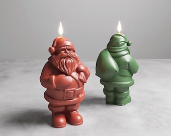 2 Sizes SANTA CLAUS Christmas candle Mold Silicone Mold Soap Plaster Mold New Year Christmas mold Festive candle mold Handmade moulds