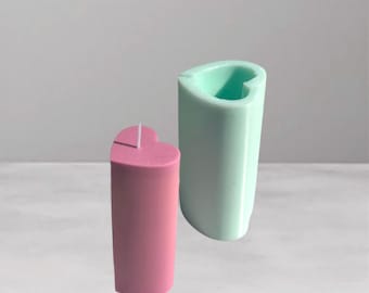 Heart cylinder candle mold Handmade silicone mold Column heart mold Saint Valentin's Molds Pillar heart Mold Love mold Heart-shaped mold