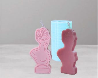 Stampo per candela Dea Afrodite Stampo in silicone Dea greca romana Venere Stampo per candela Stampo per sapone fatto a mano Stampo in cera d'api Stampi per scultura a busto