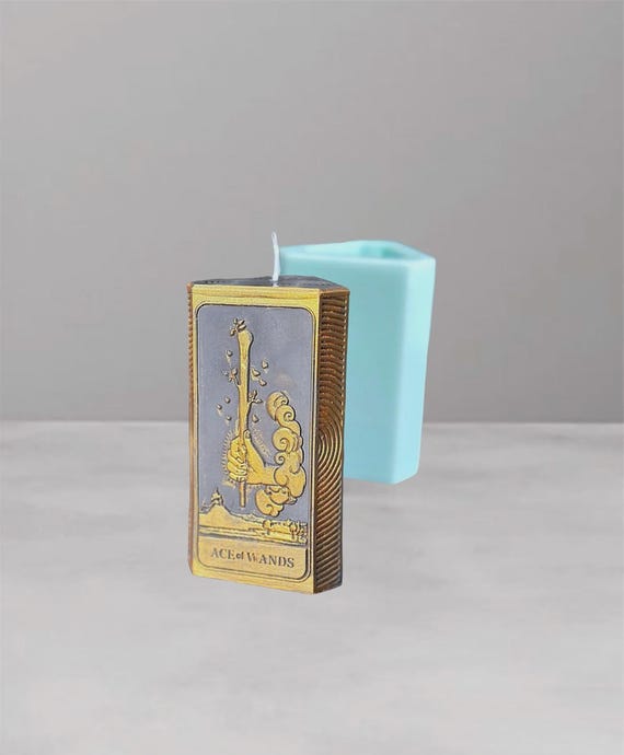 Ace of wands candle mold Silicone mold for candles Handmade tarot cards molds Divination candle mold High quality mold Witchcraft mold Wicca