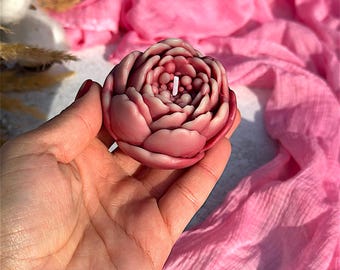 2,4" Silicone Mold for Candle Making Peony Flower Shape mold Floral silicone mold Botanical candle mold Rose handmade silicone soap mold