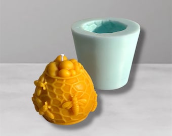 Beehive Silicone Mold  Honeycomb Candle Mold with Bees Resin, Soap, Plaster, and Concrete Crafting Bee decor mold Honey candle mold Summer