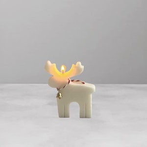 Deer silicone candle mold Handmade Christmas mould Rudolf soap mold Christmas Elk Candle Mold Flat deer Animal mold Christmas moose mold