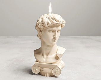 BIG David handmade candle mold 6,6"(17cm) 3d Candle Mold Body Head candle mold David column mold Greek Statue candle Crafting mold