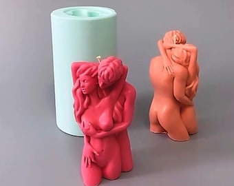Lovers candle mold Sexy couple mold Couple men and woman mold In Love Valentine's day candle mold Two loving hearts Pair in love mold