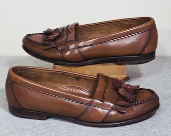 Cole Haan Kiltie Tassel Loafers Heren Maat 8 D Bruin Leer Gemaakt in de VS Moc Toe Preppy