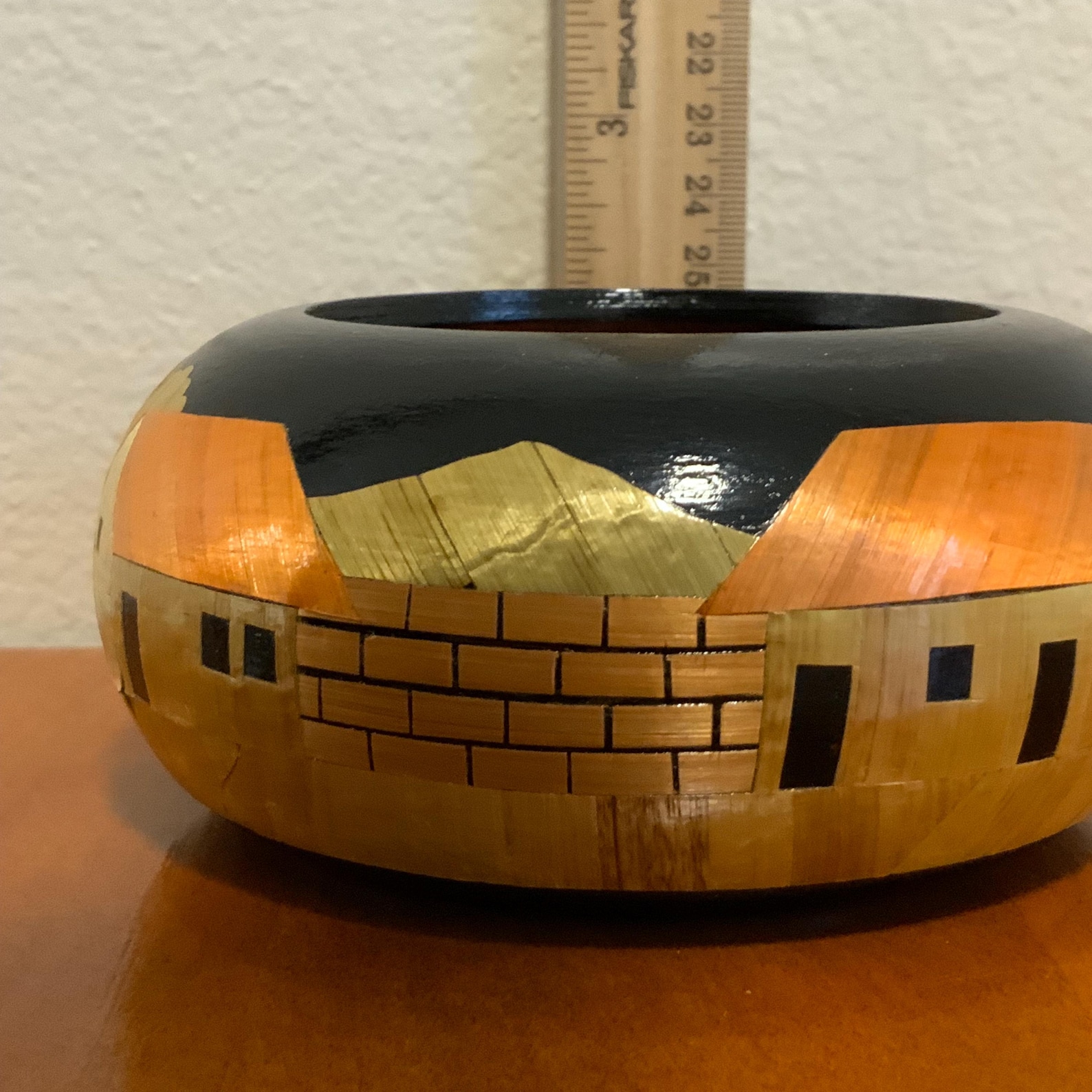 Hand-carved Peruvian Gourd Bowl: Straw Inlay Folk Art Keepsake - Etsy