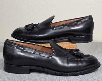 Vintage 70s Nettleton Traditionals Greensboro Tassel Loafers Men's 10 E/C Black