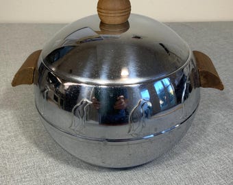 Vintage West Bend Penguin Ice Bucket Hot Cold Server Mid Century Barware