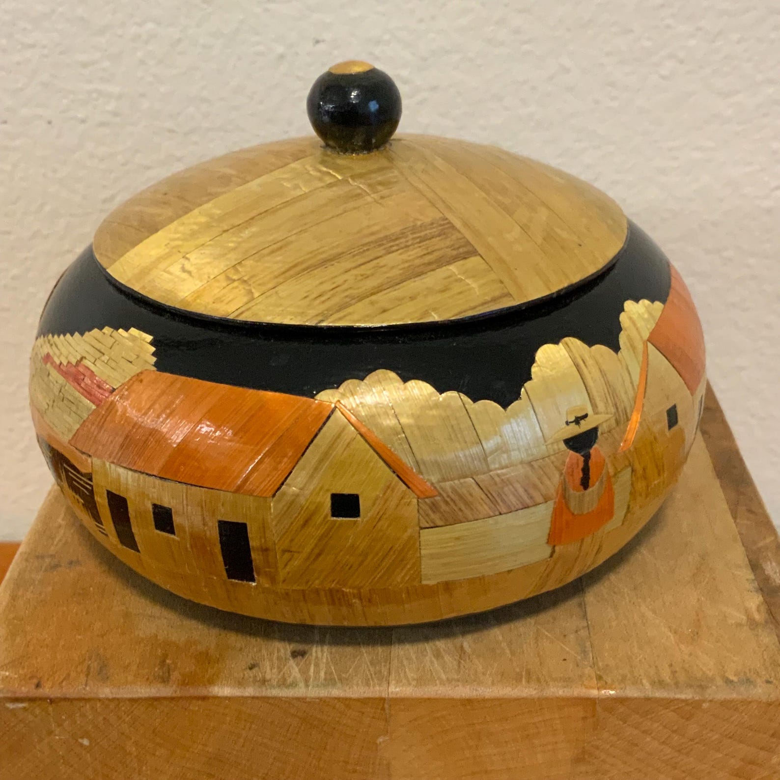 Hand-carved Peruvian Gourd Bowl: Straw Inlay Folk Art Keepsake - Etsy