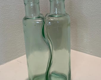 Moderne glazen kruikset uit het midden van de eeuw: Vetreria Etrusca-olie- en azijnflessen