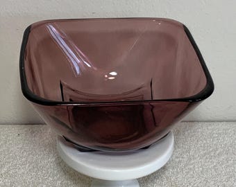 ヴィンテージ プラム パープル アメジスト 渦巻き模様 ガラス皿 - Etsy