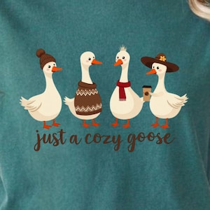 Cozy Autumn Goose PNG: Funny Fall Animal Design (Digital Download)