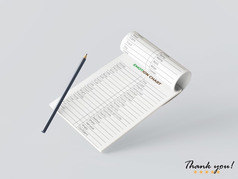 Printable Emotion Chart Journal – 6×9 Self Care Mood Tracker – Digital ...