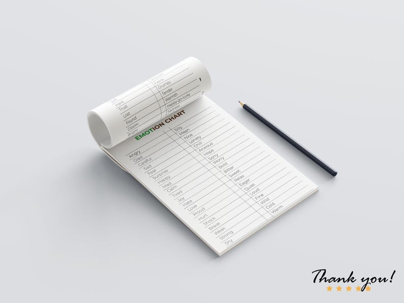 Printable Emotion Chart Journal – 6×9 Self Care Mood Tracker – Digital ...