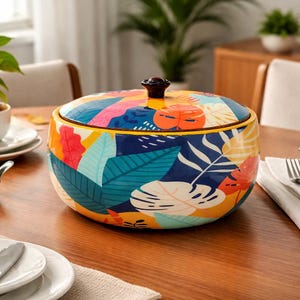 Bread Box Wooden Tortilla Warmer Roti Container Kitchen Storage Handmade Decorative Lid 9 Inch