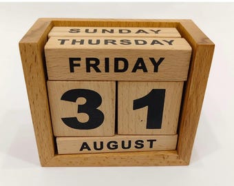 calendario perpetuo in legno calendario in legno fatto a mano accessorio rustico per la casa arredamento per ufficio