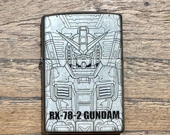 Anpassad lasergraverad Zippo-tändare – Gundam-tema, 5-sidig design
