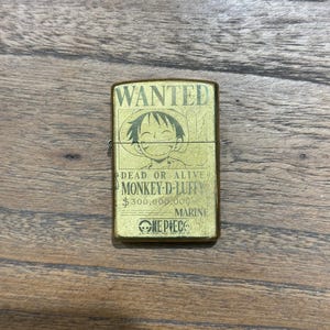 Custom Laser Engraved Brass Zippo Lighter – One Piece Theme, 2-Sided Design