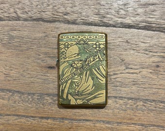 Custom Laser Engraved Brass Zippo Lighter – One Piece Theme, 5-Sided Design