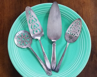 Vintage 40s/50s Silver Plate Serving Assortment 4pc