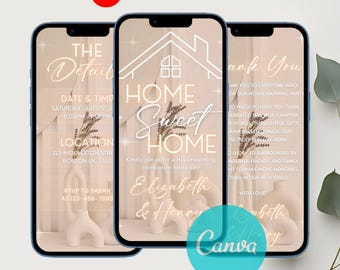 Housewarming Party Invitation, Gold New Apartment Home Evite, Animated House Warming Invite For Women,