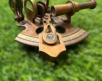 Nautical Sextant Astrolabe | Maritime Navigation Instrument | Marine Office Decor & Gift