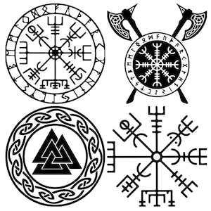 Brújula vikinga, hermosos archivos SVG y PNG, archivos de corte láser SVG 14, archivo DXF de brújula vikinga