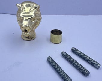 Brass Lion Head Walking Stick Handle: Vintage Style Gift