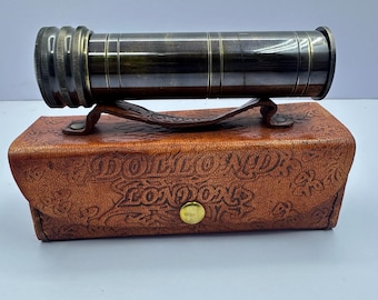 Brass Kaleidoscope | Vintage Style Optical Toy with Leather Case