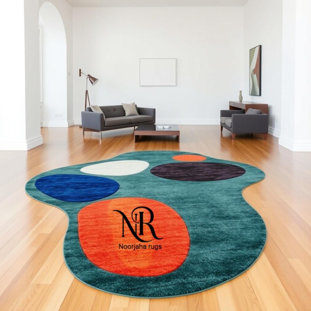 Modern Abstract Irregular Shape Hand Tufted Wool Rug - Etsy