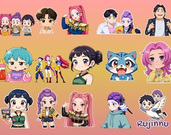 Pacchetto PNG Kpop Demon Hunters, PNG Huntrix, Clipart Saja Boys, PNG Girl Dinner, Design a sublimazione Kpop, File di stampa per magliette K-Pop