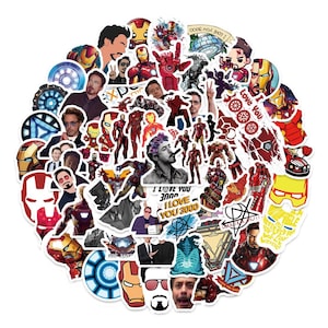 80pcs-Customize Iron Man Stickers,3D Printed Armor Stickers,Arc Reactor Decals,Laptop Sticker/Phone/Water bottle/Case Sticker