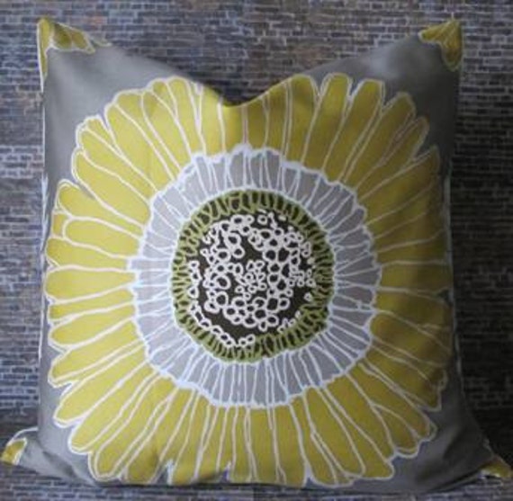Items similar to Designer Pillow Cover 18 x 18 Aurora Yellow on Etsy