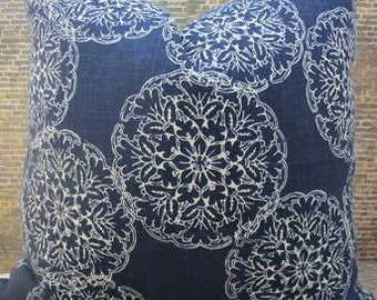 Designer Pillow Cover, JR, Danda Indigo