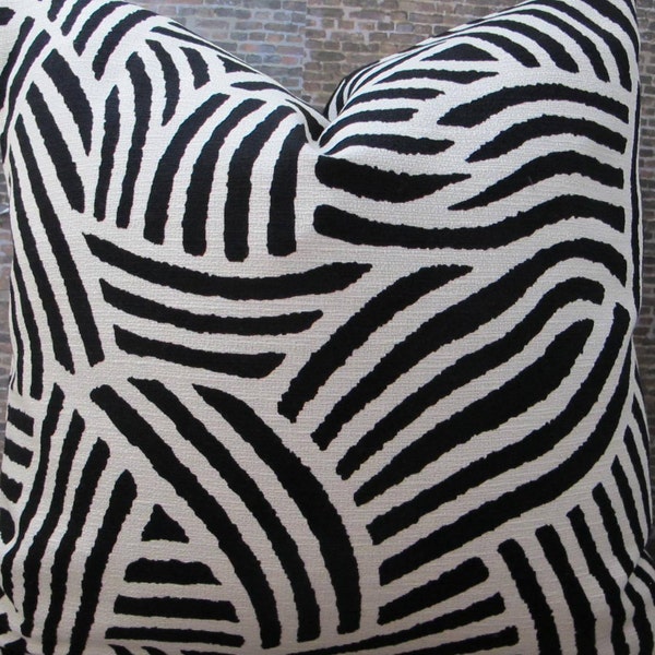 Designer Pillow Cover - 16 x 16 - Nate Berkus Tolo Coal Black