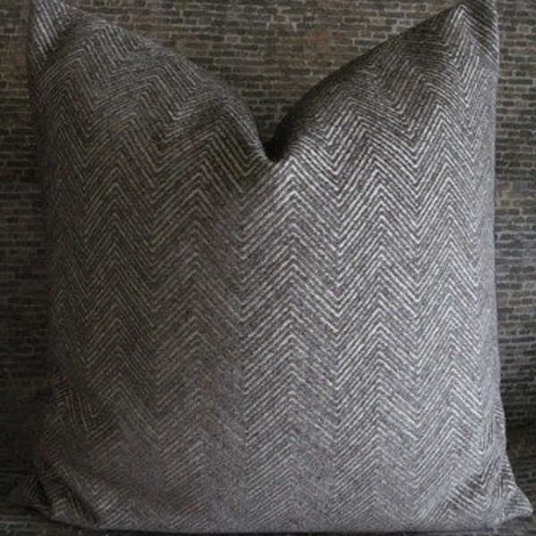 Designer Pillow Cover - Herringbone Zig Zag Chenille