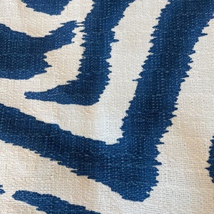 Designer Pillow Cover, LFD Large Scale Zebra Ikat, Blue and White - Etsy