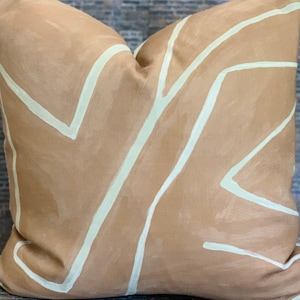 Kelly Wearstler Graffito, 10x 20 Lumbar, Designer Pillow Cover, Salmon
