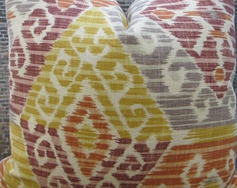 SALE Designer Pillow Cover, 12 x 16, Mandalay Ikat Desert