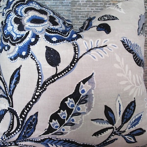 Poszewka na poduszkę designerska, boho, kwiatowa, boho, granatowa