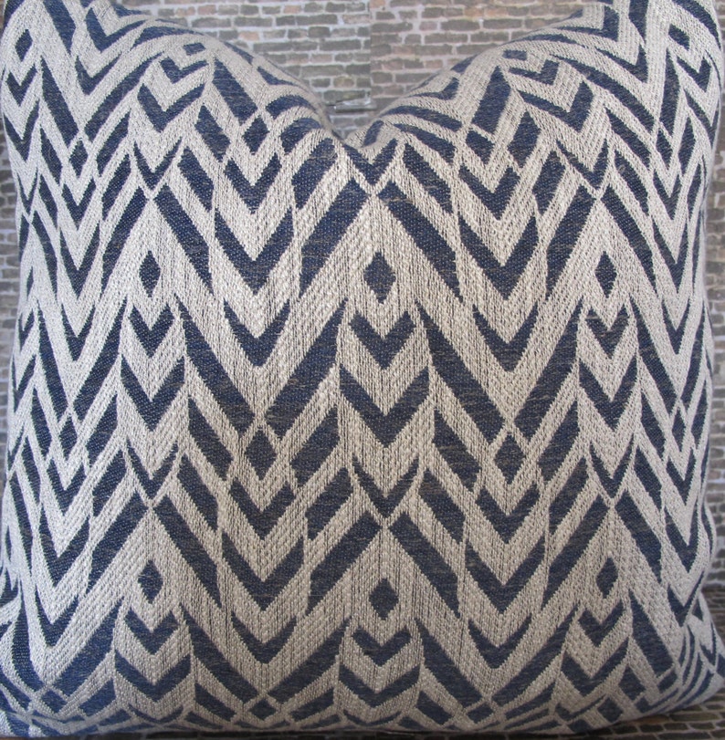 Designer Pillow Cover Lumbar, 16 x 16, 18 x18, 20 x 20, 22 x 22, 24 x 24 ArwTex Navy Blue image 4