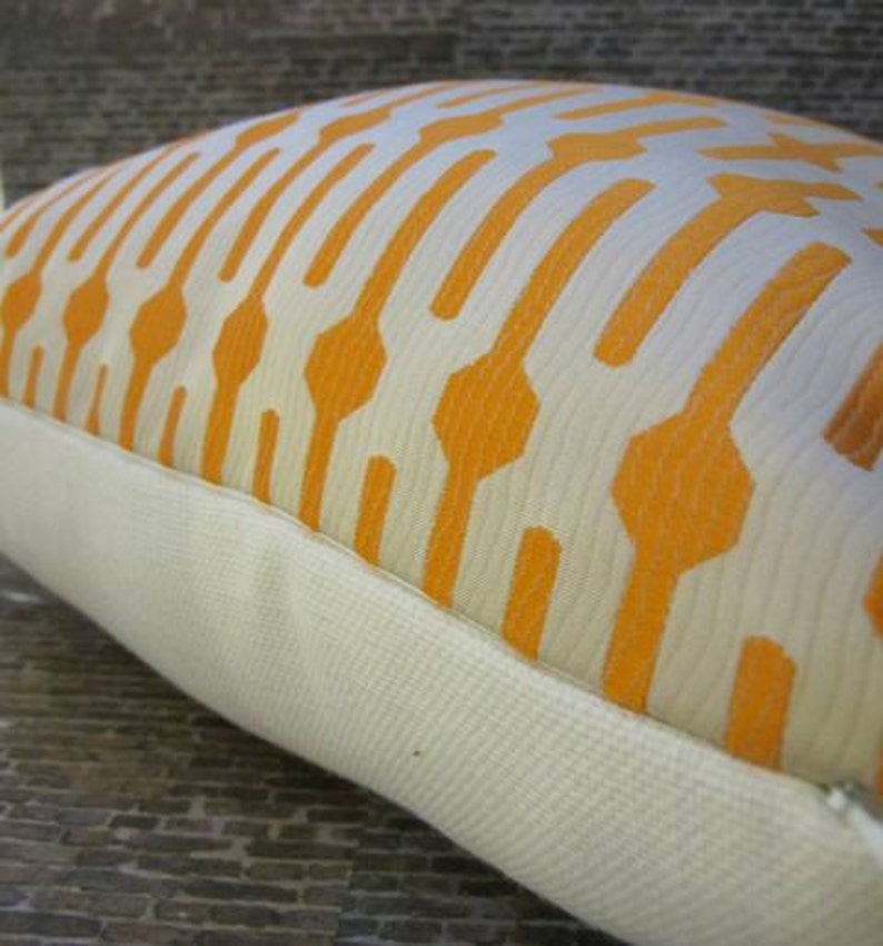 SALE Designer Pillow Cover, 12 x 16 Lumbar, Lollipop Orange image 4