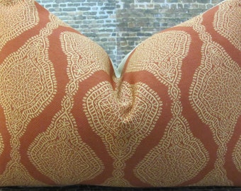 Designer Pillow Cover, Nica, Medallion, Burnt Blaze