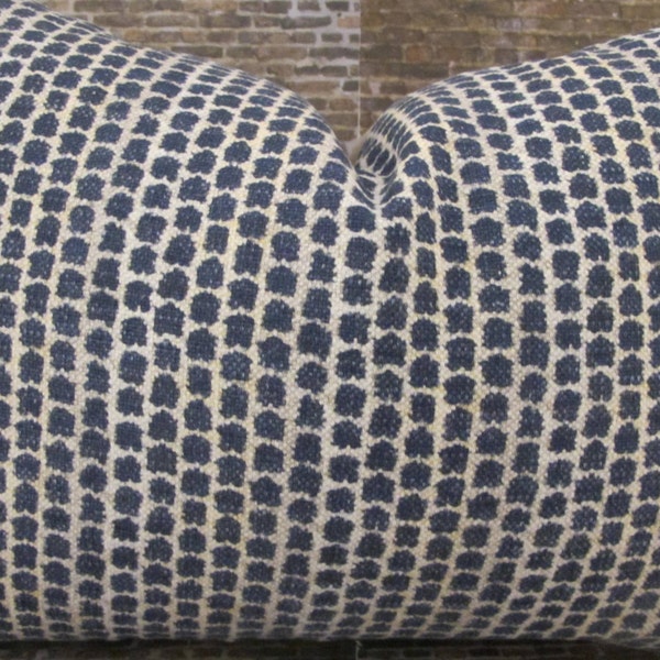 Designer Pillow Cover, Lumbar 12 x 16, Lee Jofa, Kaya, Indigo