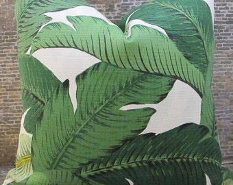 Designer Pillow Cover, Outdoor, Tropical Palm Leaf Green