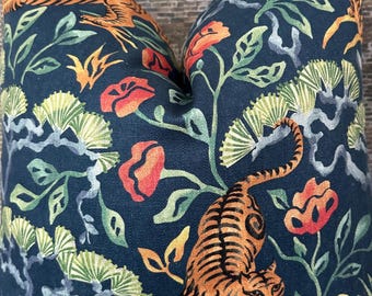 Designer Pillow Cover, CTVNP, Chinoiserie, Blue