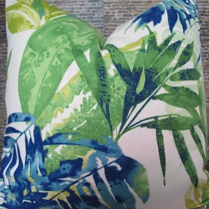 Designer kussensloop, palmolie, blauw en groen